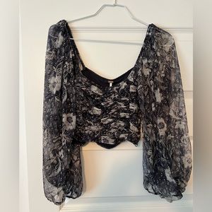 Free People Lilia Top in Navy NWT